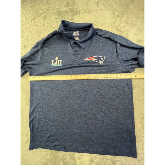 New England Patriots Men Blue XL Super Bowl LII Polo Shirt NFL Pro Line Fanatics - Picture 4 of 10